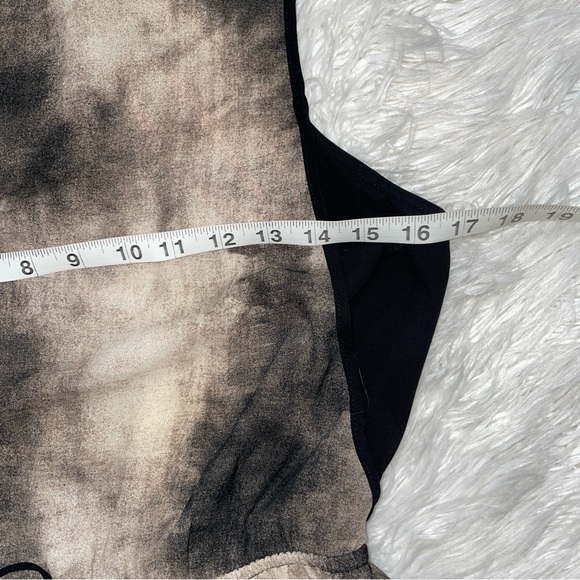 Forever21 Contemporary Black & Cream Tie Dye/Ombre Sleeveless Dress Size Small - Picture 10 of 13